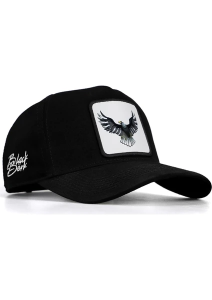 BlackBörk V1 Baseball Kartal - 4 Kod Logolu Unisex Siyah Şapka (Cap)