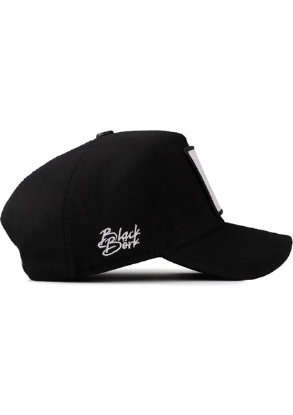 BlackBörk V1 Baseball Kartal - 4 Kod Logolu Unisex Siyah Şapka (Cap)