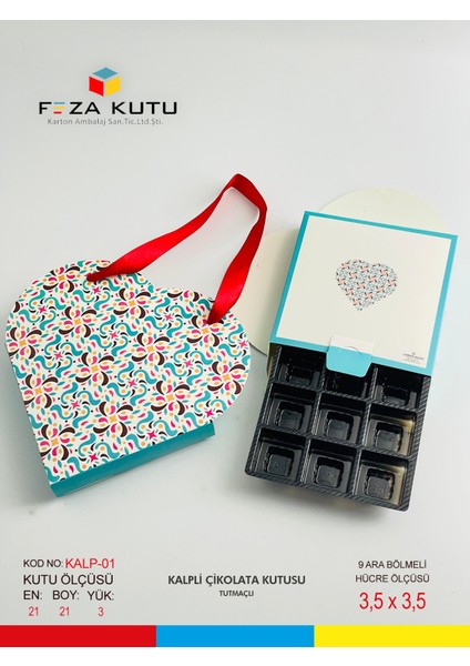 Çikolata Kutusu Hediye Kutusu Kalpli Kutu Sevgililer Günü Kutusu Pasta Kutusu Hediyelik Kutu 10 Adet