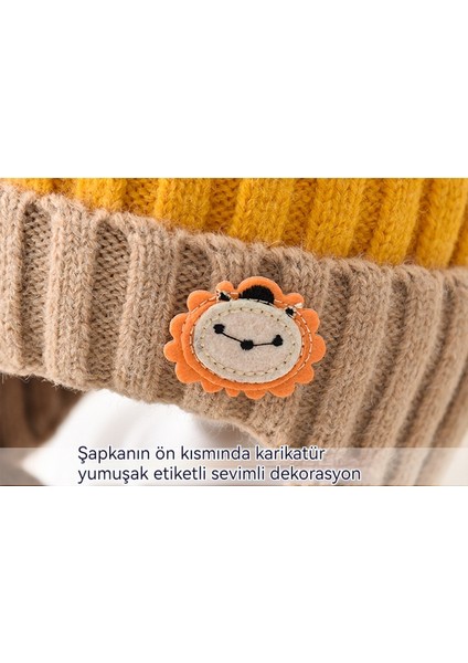 Chenweı1 Sıcak Yüz Koruması ve Kulak Koruması Örme Yün Çocuk Şapkası (Yurt Dışından)