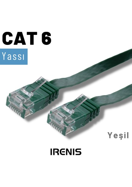 5 Metre Cat6 Kablo Yassı Ethernet Network Lan Ağ Internet Kablosu