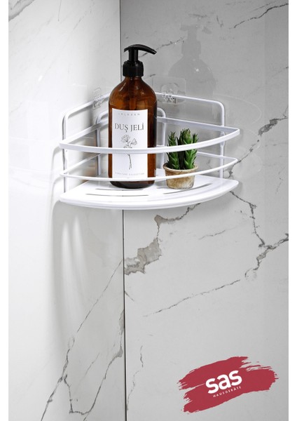 Yapışkanlı Paslanmaz Kristal Ayarlanabilir Raf Banyo Düzenleyici Şampuanlık Lk-01 Bb