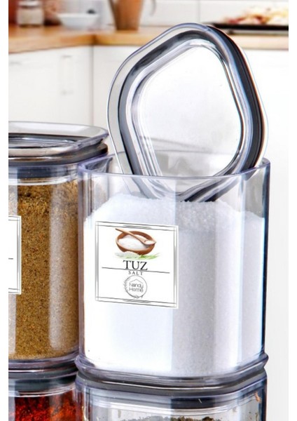 12 Adet 180ML. Kare Contalı Etiketli Baharat Saklama Kabı fiyatları