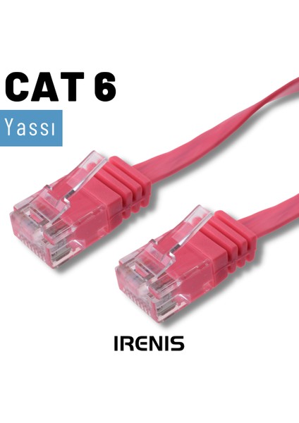 15 Metre Cat6 Kablo Yassı Ethernet Network Lan Ağ Internet Kablosu