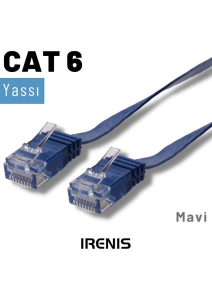 5 Metre Cat6 Kablo Yassı Ethernet Network Lan Ağ Internet Kablosu