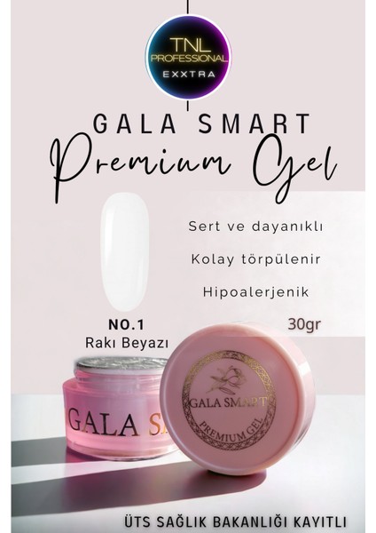 Gala Smart Protez Tırnak Jeli No: 01 Rakı Beyazı Orta Akışkan Kıvam 30 gr Jel Tırnak Güçlendirme