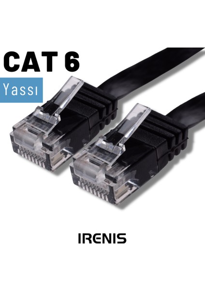 15 Metre Cat6 Kablo Yassı Ethernet Network Lan Ağ Internet Kablosu