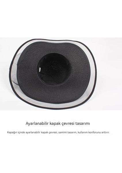 Fileli ve Geniş Kenarlı Yazlık Kadın Plaj Güneş Şapkası (Yurt Dışından)