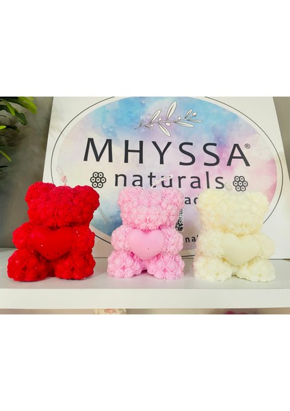 Mhyssa Natural Rose Teddybear Candle (Red)