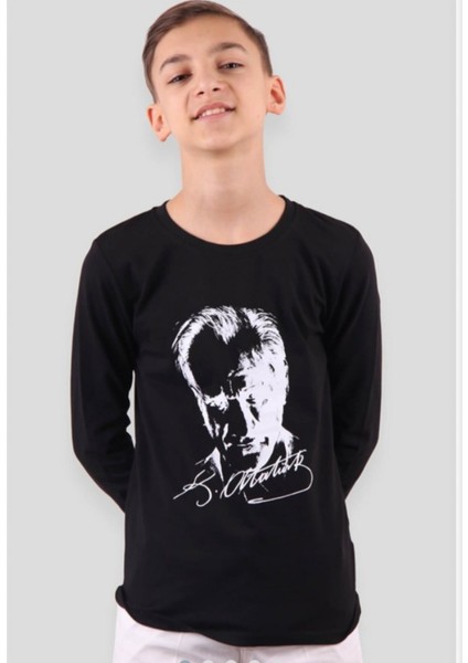 Atatürk Baskılı Uzun Kollu Çocuk Sweatshirt