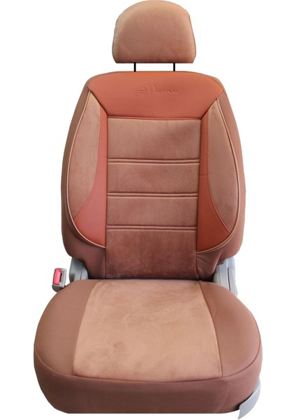 Daewoo Lanos Uyumlu Tay Tüyü Kumaş Oto Koltuk Kılıfı - Düz Taba