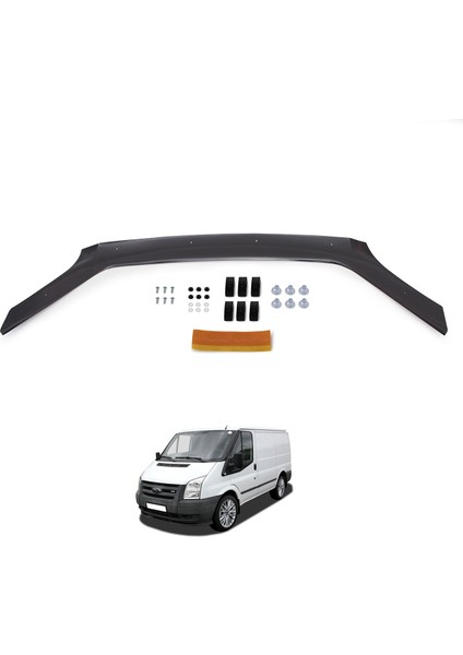 Ford Transit Ön Kaput Koruyucu Rüzgarlığı Abs Plastik Piano Black 2006-2014 Yıllarına Uyumlu