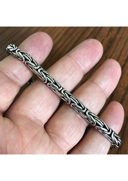 Gümüş Erkek Bileklik Yuvarlak Kral Model 6mm 28.5gr msb06 fiyatları