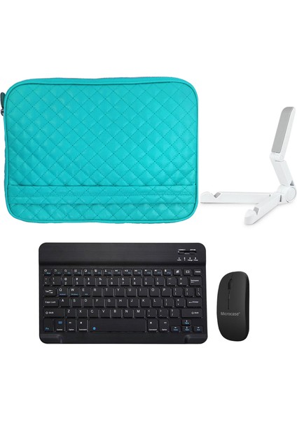 ipad 10.9 Tablet Kapitone Tablet Çanta + Bluetooth Klavye + Mouse + Tablet Standı - AL8123