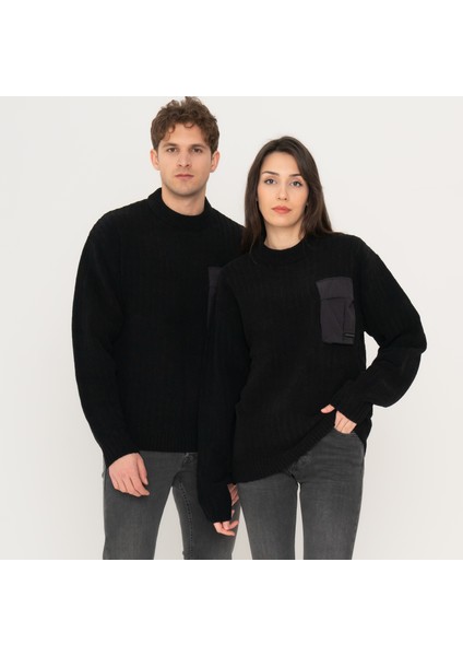 Cep Detaylı Bisiklet Yaka Kazak - Metro