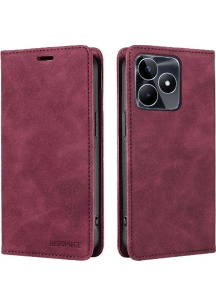 Realme C53 Pu Deri Folio Cüzdan Manyetik Koruyucu Kılıf (Yurt Dışından)