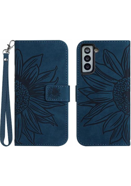 Kart Yuvaları Tutucu ile Samsung Galaxy S21 Fe Kabartmalı Ayçiçeği Için Kılıf (Yurt Dışından)