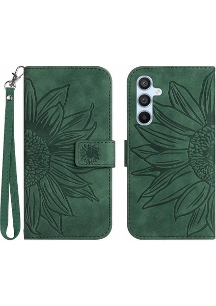 Kart Yuvaları Tutucu Kabartmalı Ayçiçeği ile Samsung Galaxy S23 Fe Için Kılıf (Yurt Dışından)