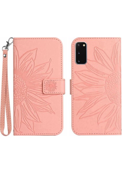 Samsung Galaxy S20 Lüks Pu Deri Kısa Kayış Kart Yuvaları ile (Yurt Dışından)