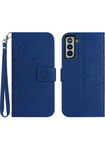 Kart Yuvaları Tutucu ile Samsung Galaxy S21 Fe Kabartmalı Ayçiçeği Için Kılıf (Yurt Dışından)