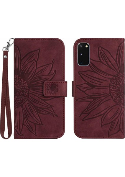 Samsung Galaxy S20 Lüks Pu Deri Kısa Kayış Kart Yuvaları ile (Yurt Dışından)
