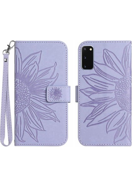 Samsung Galaxy S20 Lüks Pu Deri Kısa Kayış Kart Yuvaları ile (Yurt Dışından)