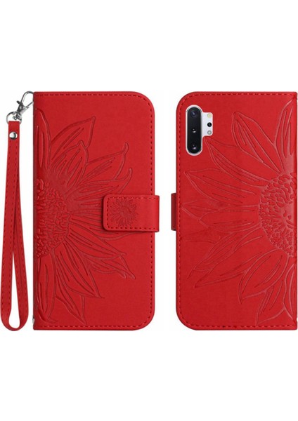 Samsung Galaxy Not 10 Artı Flip Cüzdan Telefon Kılıfı Için Kısa Kayış Pu (Yurt Dışından)