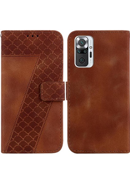 Telefon Kılıfı Için Xiaomi Redmi Not 10 Pro/max Flip Folio Kapak Kabartmalı Pu (Yurt Dışından)