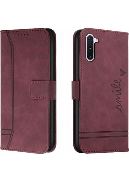 Samsung Galaxy Not 10 Için Telefon Kılıfı El Kayışı Flip Folio Cüzdan Kart Pu (Yurt Dışından)