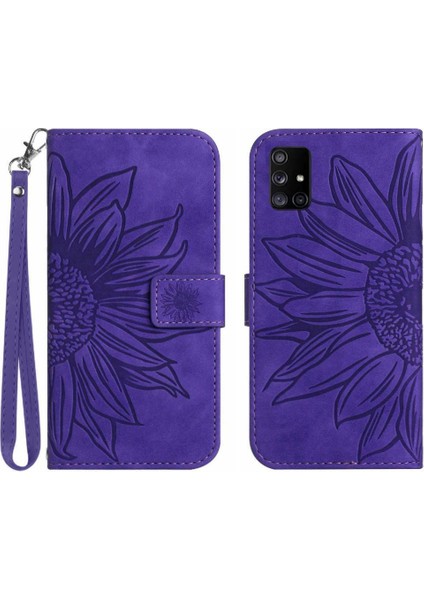 Kart Yuvaları Tutucu ile Samsung Galaxy A71 4g Için Kılıf Kısa Kayış Flip Pu (Yurt Dışından)