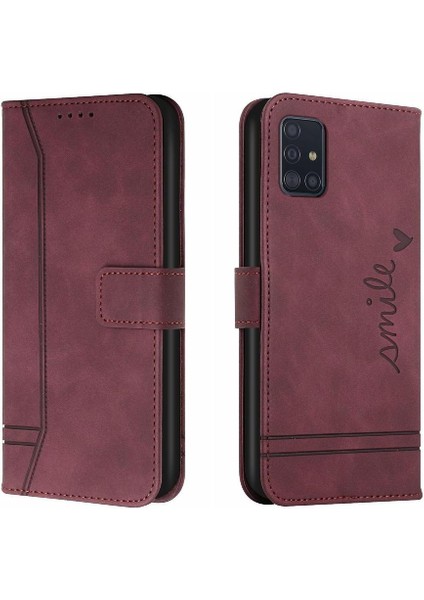 Telefon Kılıfı Için Samsung Galaxy A71 4g El Kayışı Pu Deri Flip Folio Kart (Yurt Dışından)