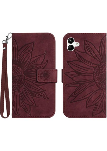 Kart Yuvaları Tutucu Flip Cüzdan ile Samsung Galaxy F14 Kısa Kayış Için Kılıf (Yurt Dışından)