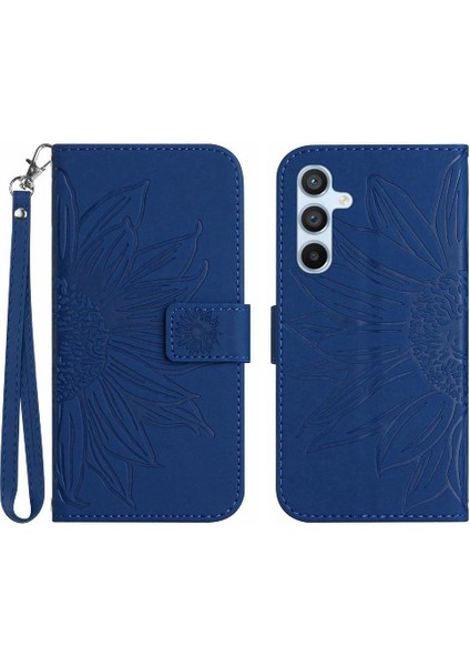 Kart Yuvaları Tutucu Kabartmalı Ayçiçeği ile Samsung Galaxy A54 5g Için Kılıf (Yurt Dışından)