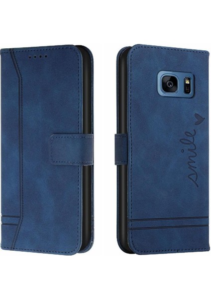 Samsung Galaxy S7 Kenar Kart Yuvaları Için Telefon Kılıfı Kapak El Kayışı Flip Pu (Yurt Dışından)