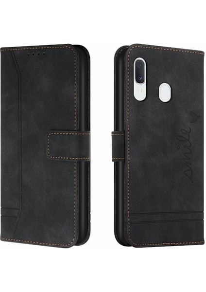 Telefon Kılıfı Için Samsung Galaxy A20/A30 Pu Deri Flip Folio Cüzdan Kart (Yurt Dışından)