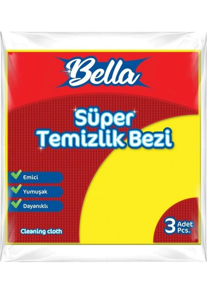 Bella Süper Temizlik Bezi 3'Lü Paket