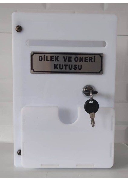 Beyaz Cepli Pleksi Dilek ve Öneri Kutusu