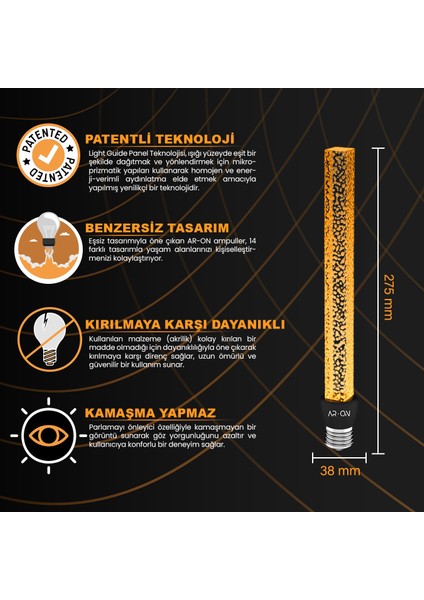 Dekoratif LED Ampul Mod1010 E27 2200 Kelvin