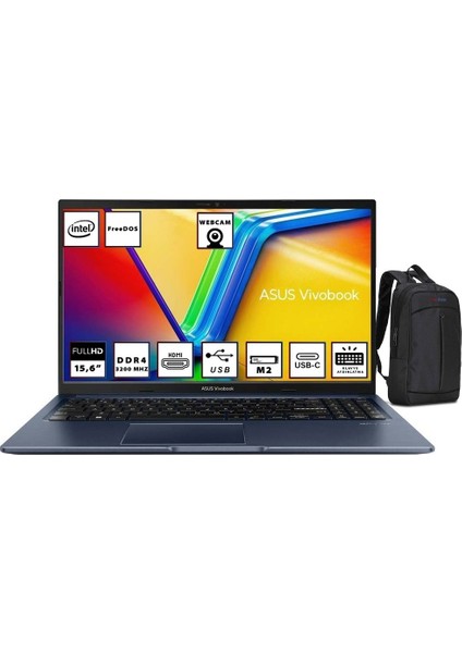 Vivobook F1502ZA-EJ1531 Intel Core I3-1215U 16GB 512GB SSD 15,6'' Fhd Freedos Taşınabilir Bilgisayar + Wz Sırt Çantası WZ02