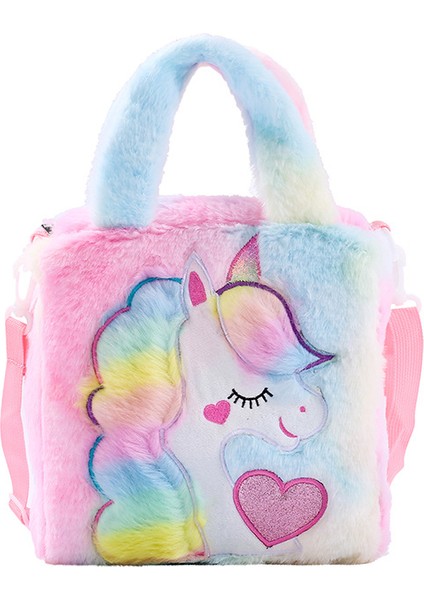 Işlemeli Peluş Omuz Çantası Çocuk Unicorn Tote Çanta (Yurt Dışından)