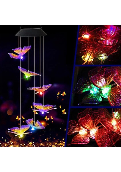 Solar Renkli Işık Kelebek Açık-Siyah (Yurt Dışından) indirimleri