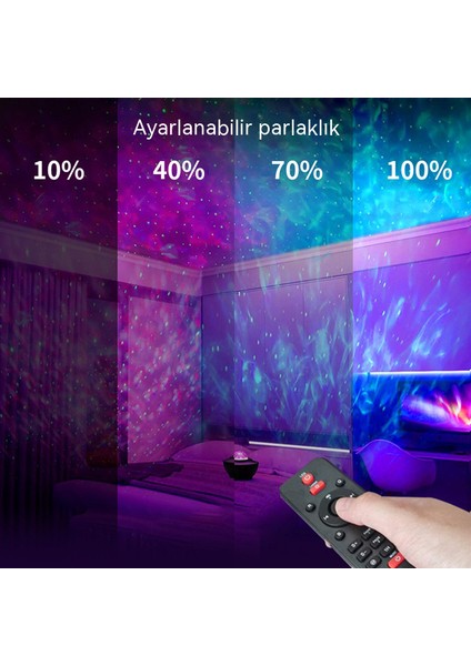 Uzaktan Kumandalı Bluetooth Müzikli Ortam Işığı LED Starlight Projektör-Siyah (Yurt Dışından) fiyatları