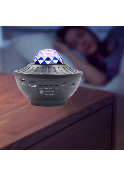 Uzaktan Kumandalı Bluetooth Müzikli Ortam Işığı LED Starlight Projektör-Siyah (Yurt Dışından) modelleri