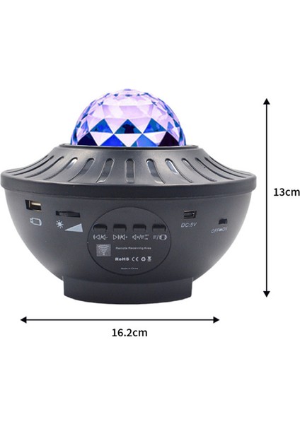Uzaktan Kumandalı Bluetooth Müzikli Ortam Işığı LED Starlight Projektör-Siyah (Yurt Dışından) indirimleri