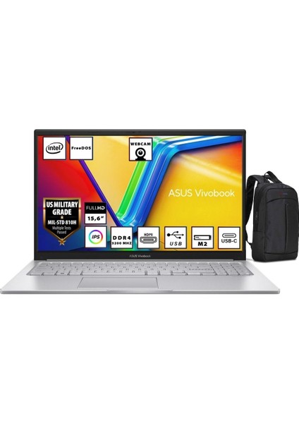 Vivobook 15 X1504ZA-BQ441 Intel Core I7 1255U 16GB 512GB SSD 15.6" Fhd Freedos Taşınabilir Bilgisayar + Hediye Wz Sırt Çantası WZ02