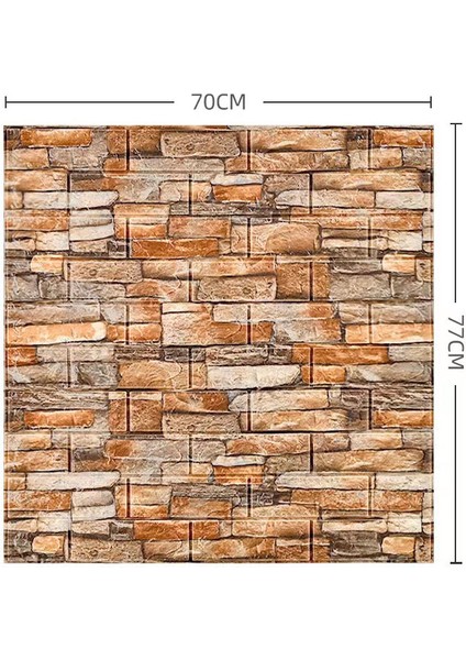 3D Kendinden Yapışkanlı Çarpışma Önleyici Yumuşak Paket Dekoratif Su Geçirmez Duvar Kağıdı - Kaya Sarısı (Kalınlık 5 Mm) (Yurt Dışından)