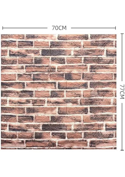 3D Kendinden Yapışkanlı Çarpışma Önleyici Yumuşak Paket Dekoratif Su Geçirmez Duvar - Tuğla Kırmızısı (Kalınlık 5 Mm) (Yurt Dışından)
