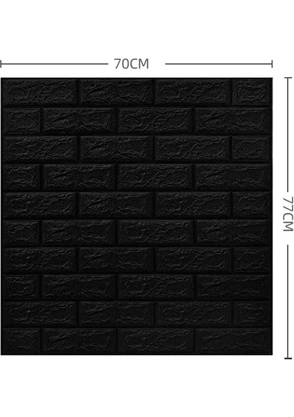 3D Kendinden Yapışkanlı Çarpışma Önleyici Yumuşak Paket Dekoratif Su Geçirmez Duvar Kağıdı - Siyah (Kalınlık 3 Mm) (Yurt Dışından)