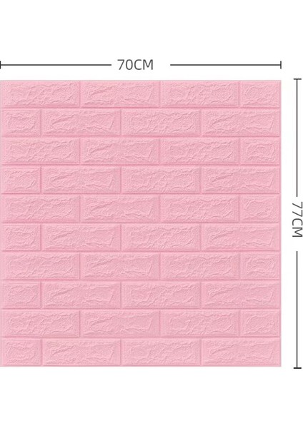 3D Kendinden Yapışkanlı Çarpışma Önleyici Yumuşak Paket Dekoratif Su Geçirmez Duvar Kağıdı - Pembe (Kalınlık 3 Mm) (Yurt Dışından)
