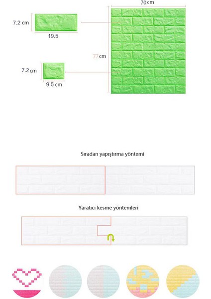 3D Kendinden Yapışkanlı Çarpışma Önleyici Yumuşak Paket Dekoratif Su Geçirmez Duvar Kağıdı - Pembe (Kalınlık 3 Mm) (Yurt Dışından)